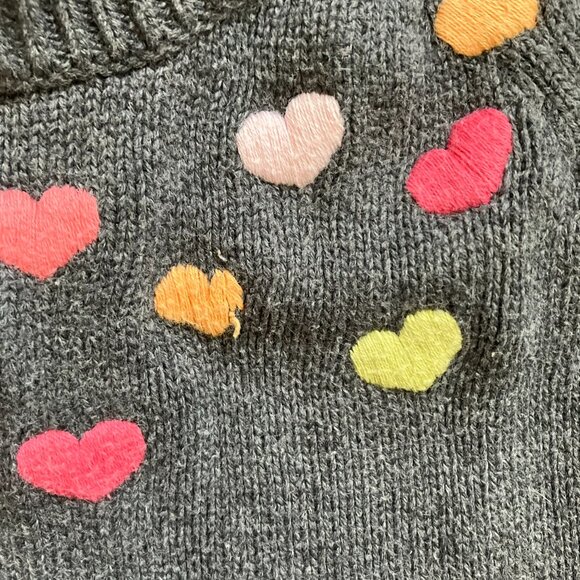 Gymboree 2T Grey Heart Knit Dress Embroidery GUC Toddler Girl - Picture 10 of 16